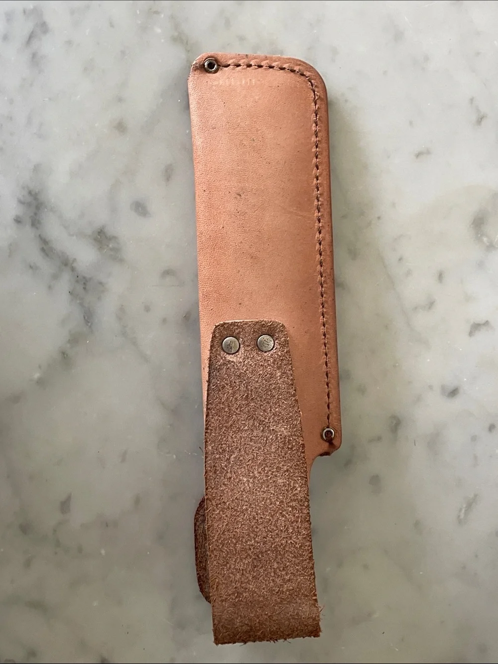 SCHRADE The Old-Timer Silver Honesteel Sharpener & Brown Leather Sheath IOB